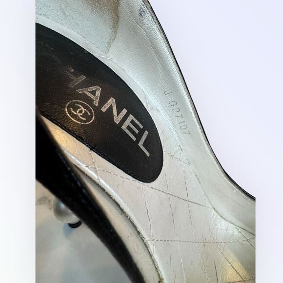 Chanel Pearl Caviar Platform Pumps 38.5 - Picture 4 of 12